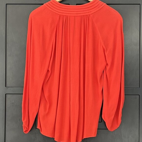 Diane von Furstenberg Red Oversized Poet Blouse - Size 2 - Picture 3 of 7